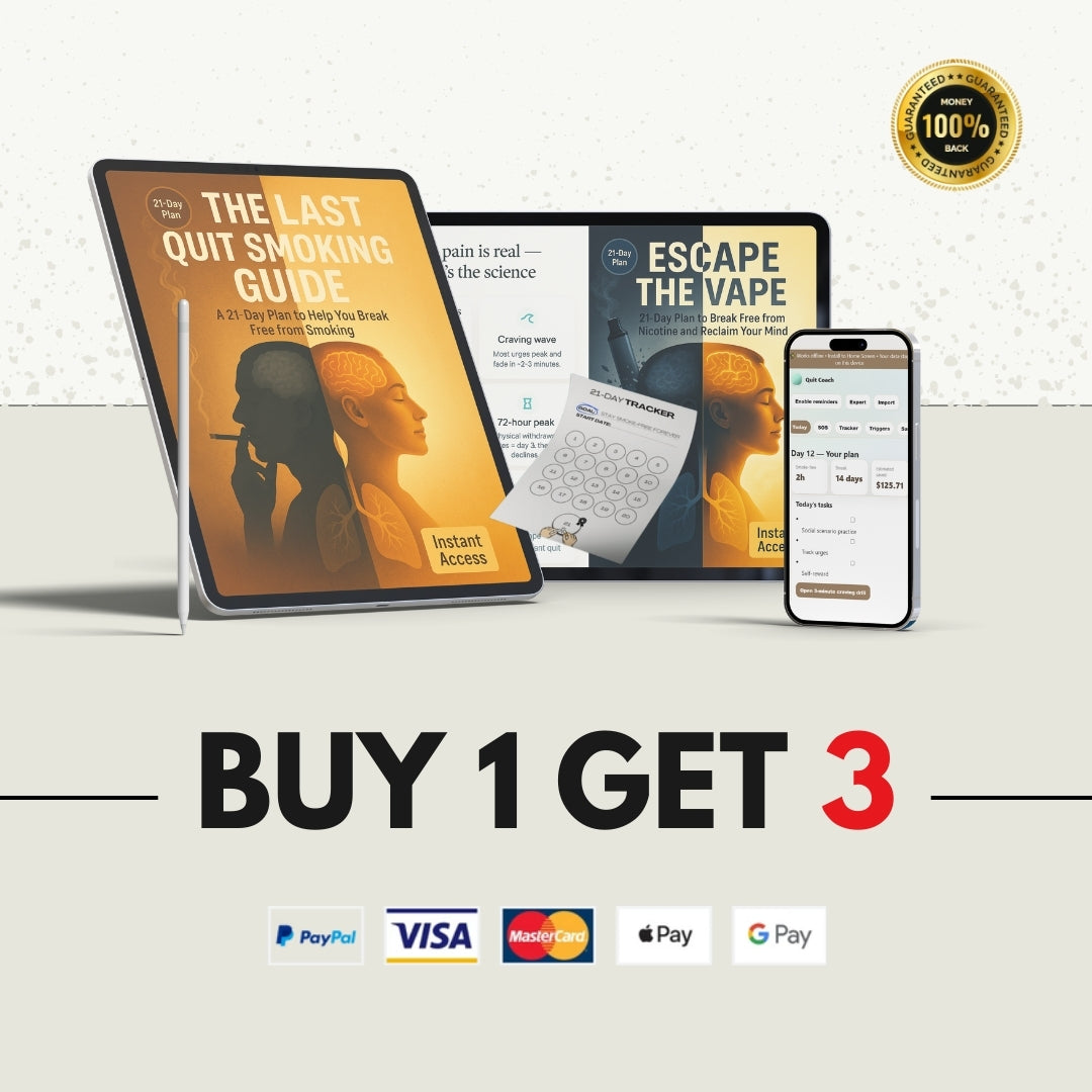 The Last Quit-Smoking Guide - Bundle 3/1 - Escape the vape + 21-day Tracker