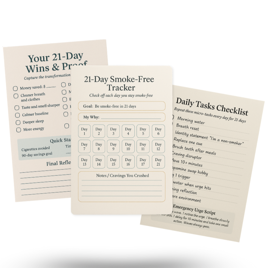 21-Day Smoke-Free Tracker printable